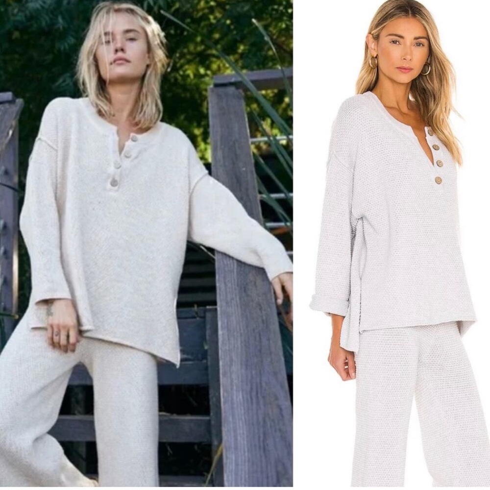 Free People Hailee Sweater Set Light Grey